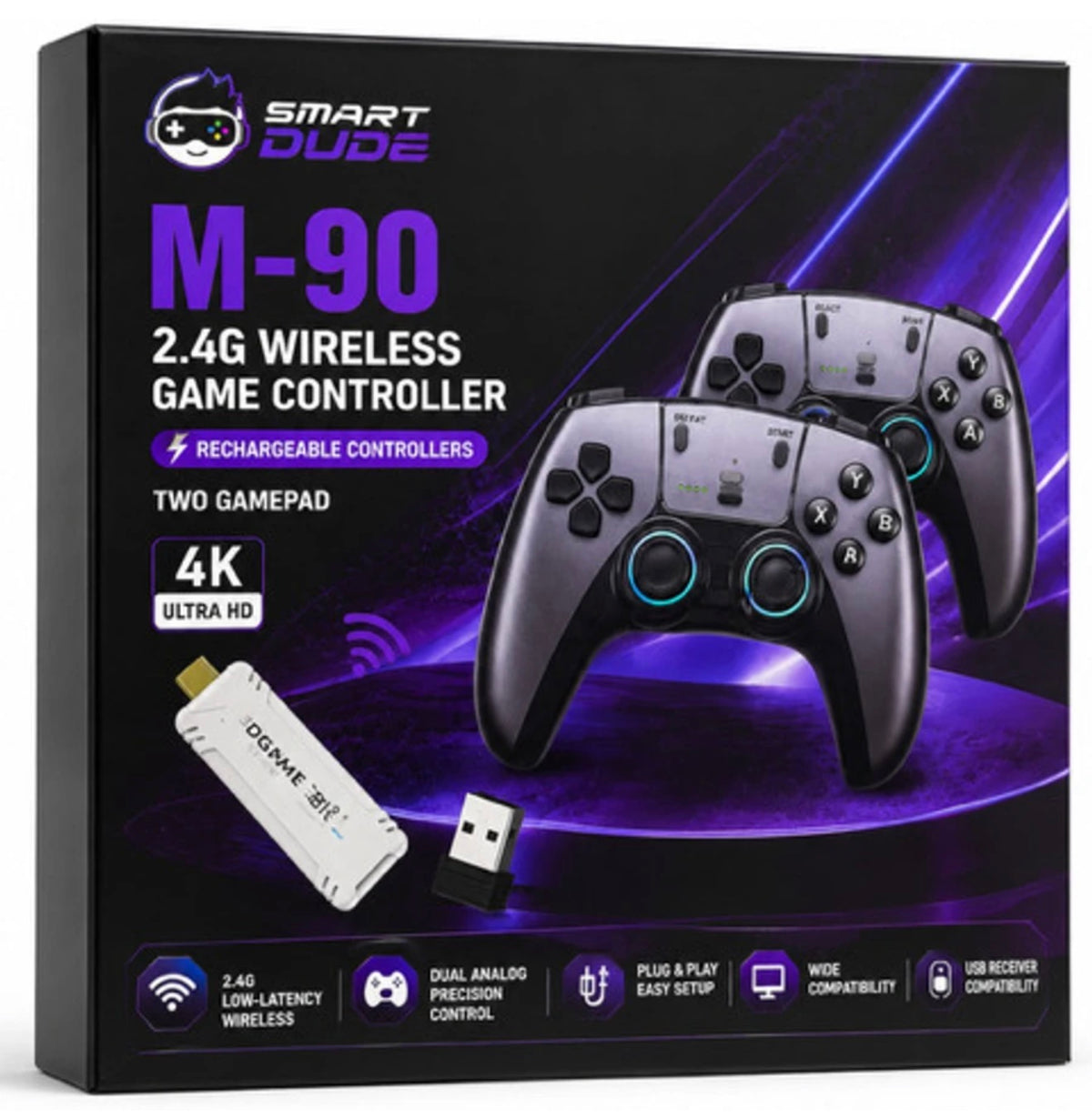 M90 Gaming Stick with Rechargeable Controllers