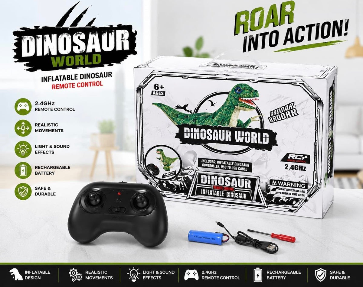 Remote Control Inflatable Dinosaur Toy for Kids