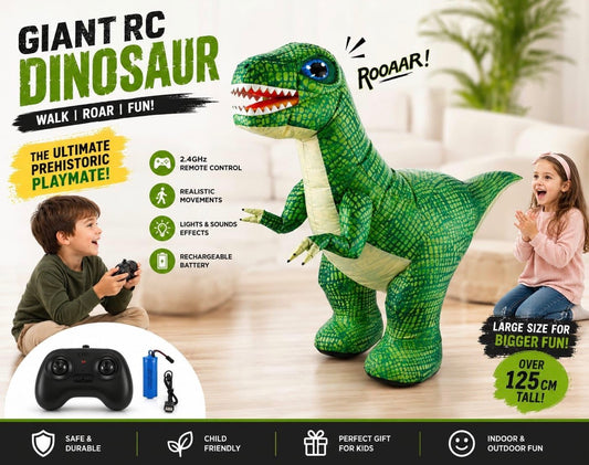 Remote Control Inflatable Dinosaur Toy for Kids