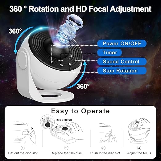Galaxy Star Projector with 13 Premium Projection Discs